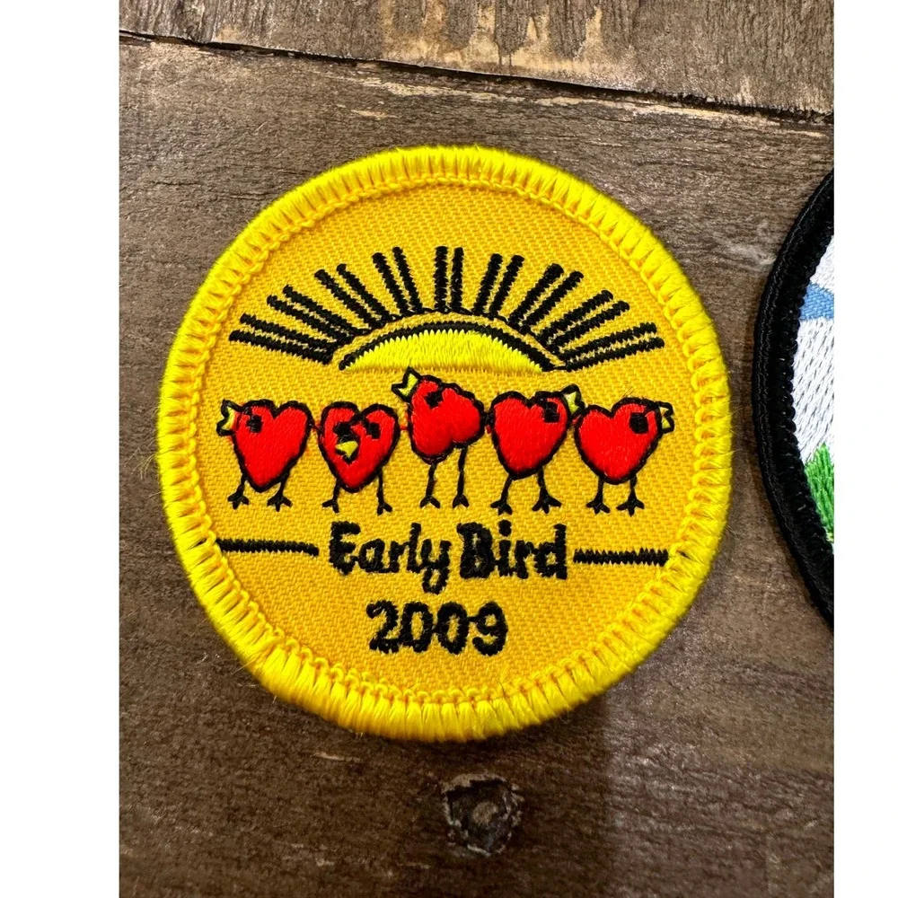 Girl Scouts Early Bird Patches Kids OS Multi Color 2008 2009 Embroidered Badges